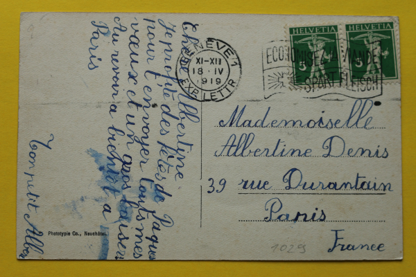 Postcard PC Geneva / Molard Square / 1919 / Kiosk – Market Stalls – Stores